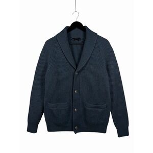 VINCE Cashmere Wool Cardigan Sweater Blue Men's M Grandpa Fisherman Chunky